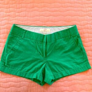 J Crew Broken In Cotton Chino Shorts Size 6 Kelly Green